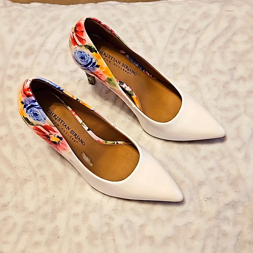 CHRISTIAN SIRIANO FLORAL HEELS
